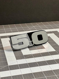 2pcs 5.0 Emblem Multicolor Badges White On Black Fender Angry Aggressive Racing