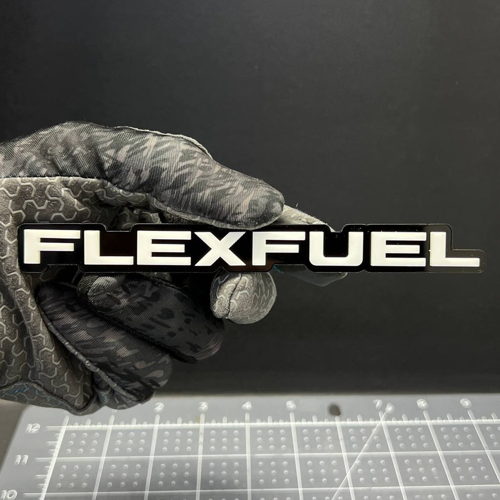 1PC FLEXFUEL Emblem – 3D Multicolor Acrylic Car Badge Decal for Fender/Trunk