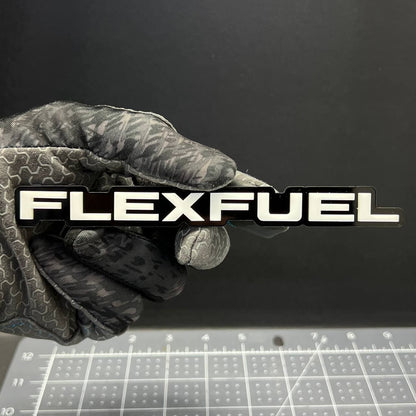 1PC FLEXFUEL Emblem – 3D Multicolor Acrylic Car Badge Decal for Fender/Trunk