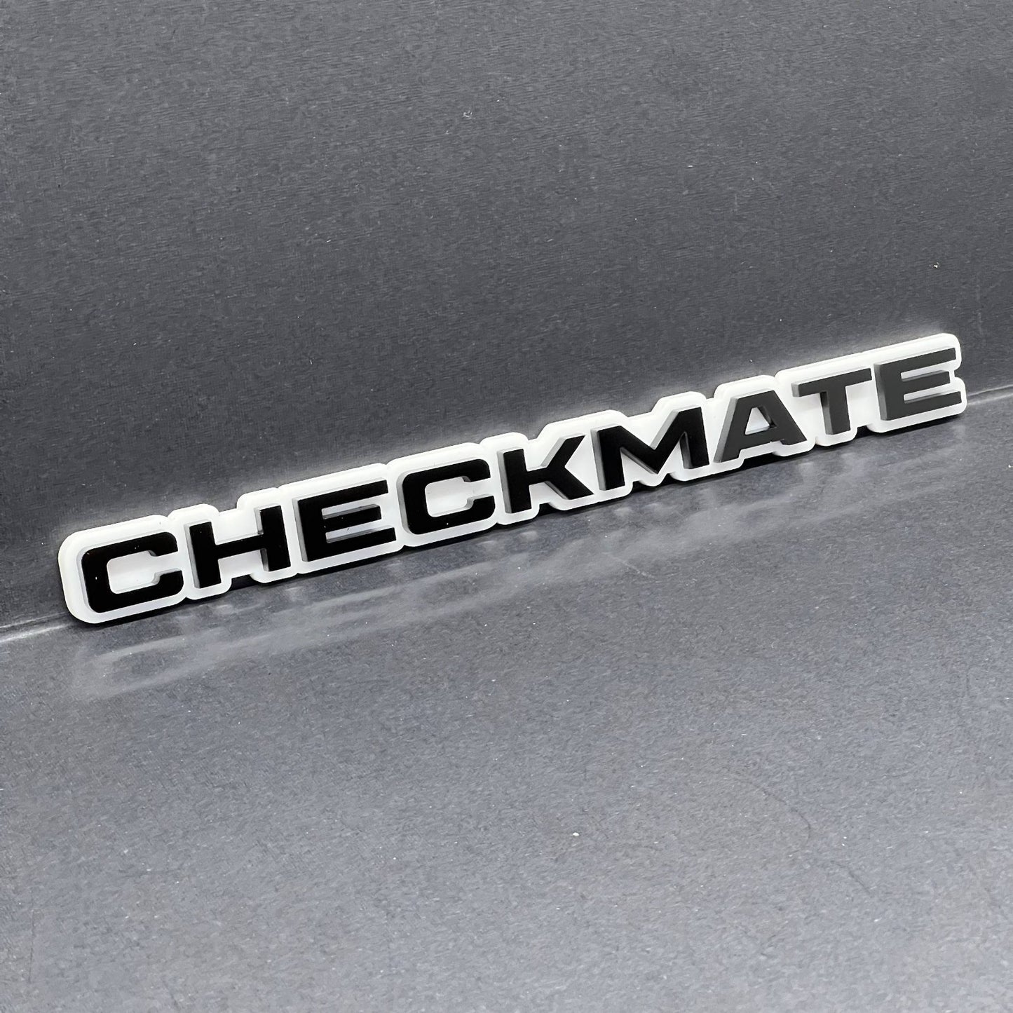 1pcs CHECKMATE Multicolor 3D Acrylic Emblem – Bold Car & Truck Fender Badge
