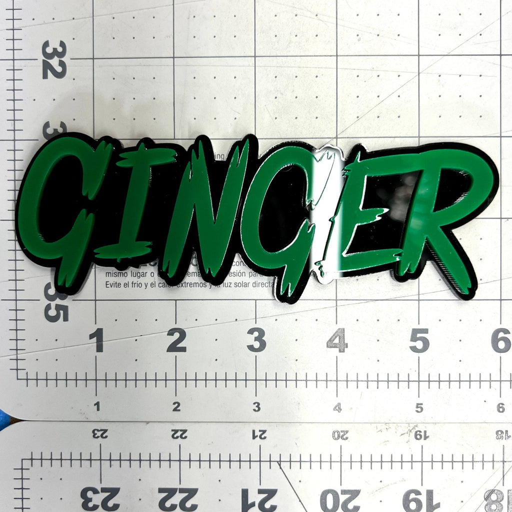 1pc Custom GINGER Car Badge – 3D Multicolor Acrylic Fender & Trunk Emblem