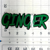 1pc Custom GINGER Car Badge – 3D Multicolor Acrylic Fender & Trunk Emblem