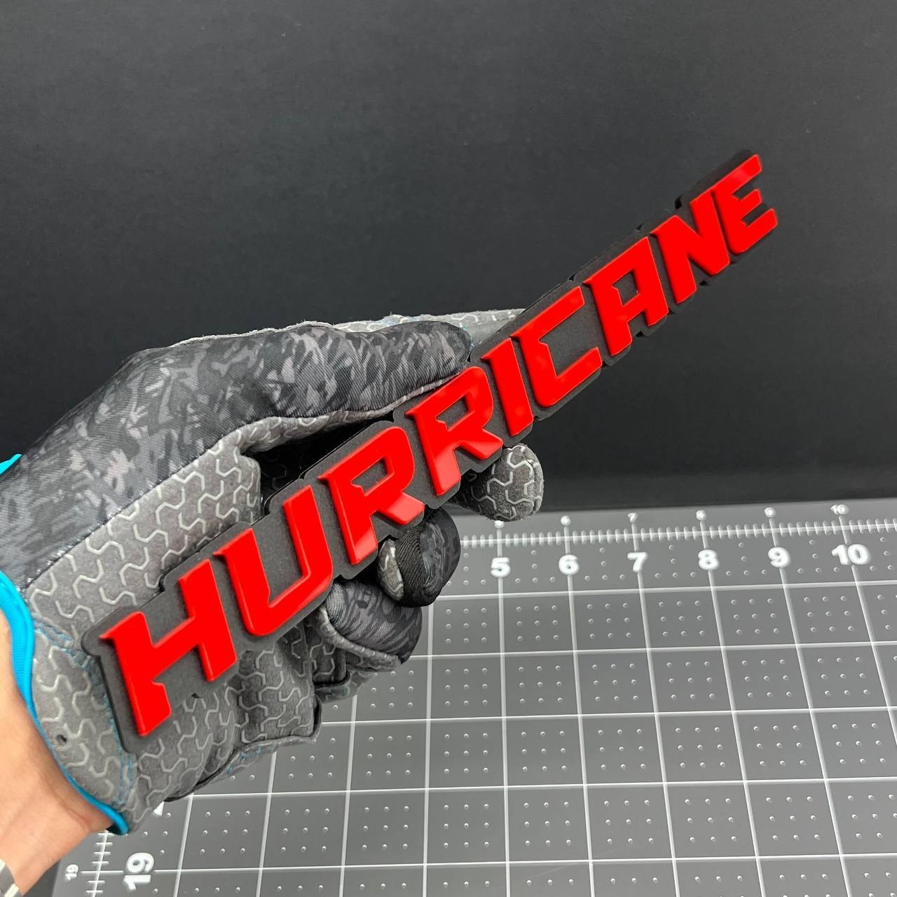 1PC HURRICANE 3D Red Black Matte Acrylic Emblem Badge for Car SUV Truck