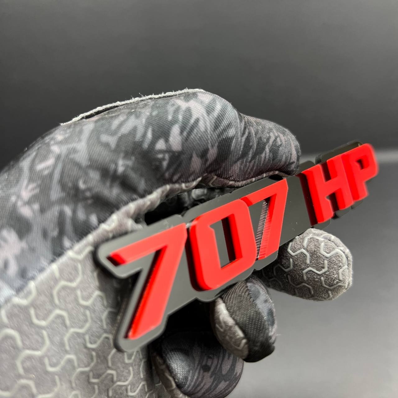 707HP EMBLEMS QTY 2 FENDER EXTERIOR 707HP ENGINE BADGE PAIR 3D ACRYLIC DECAL