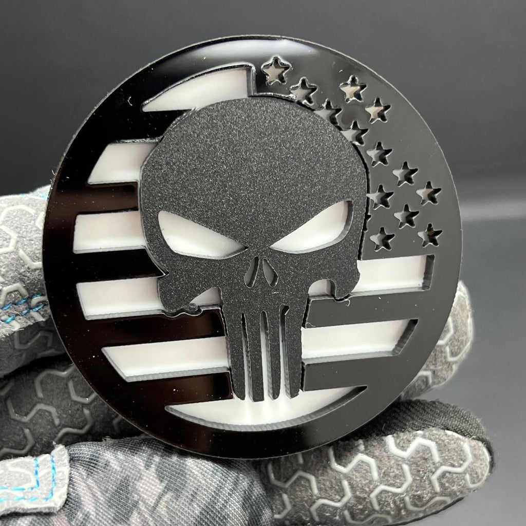 2PCS Black Punisher Fender Emblems – Jeep Wrangler Gladiator