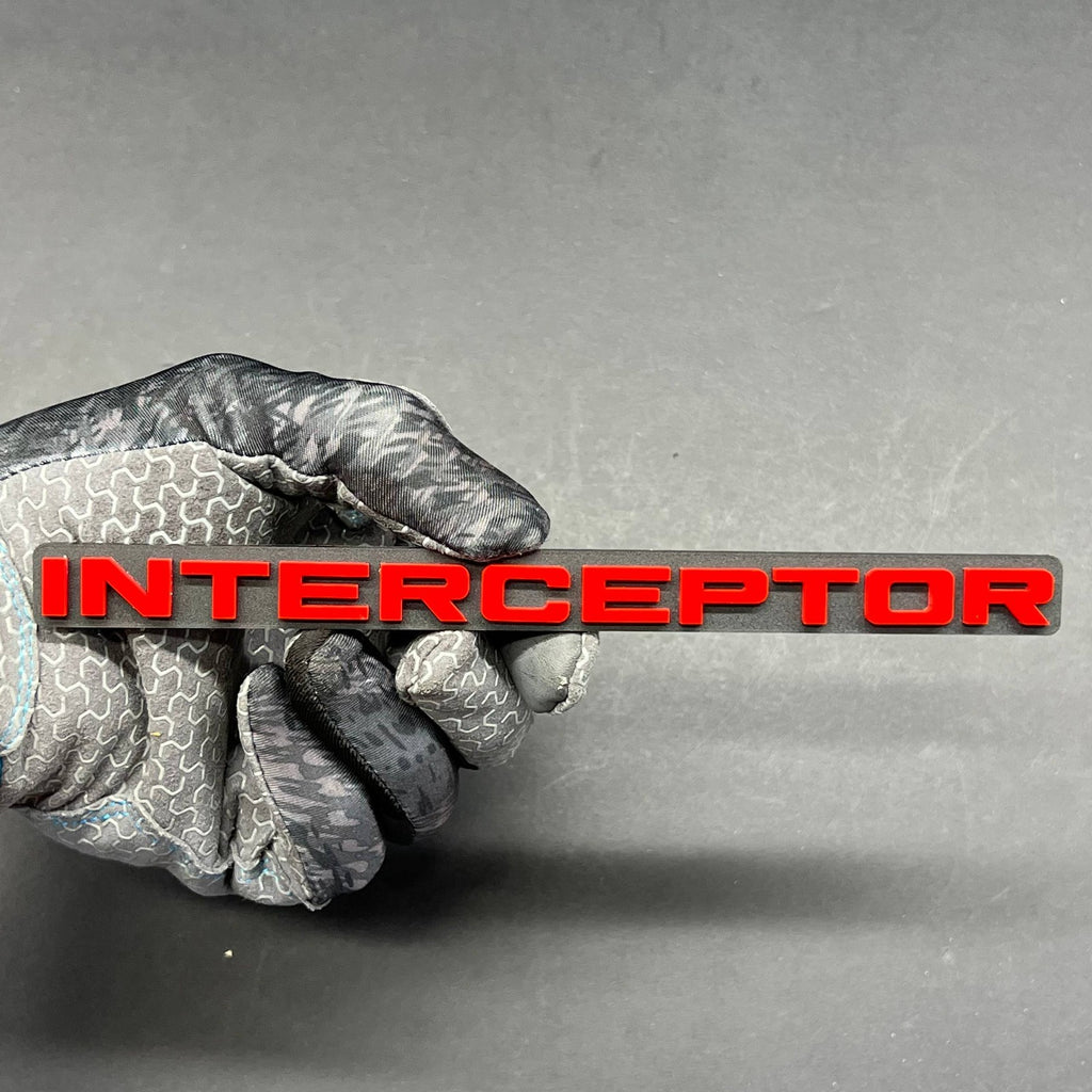 1PC INTERCEPTOR Emblem – Custom 3D Acrylic Multicolor Car & SUV Badge