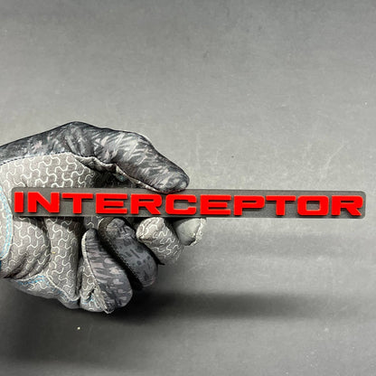1PC INTERCEPTOR Emblem – Custom 3D Acrylic Multicolor Car & SUV Badge