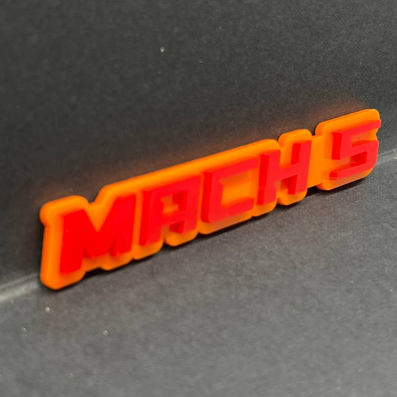 1PCS MACH 5 Emblem – 3D Multicolor Acrylic Car, Truck & SUV Badge Decal