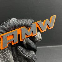 1PC AMW Logo Emblem – 3D Acrylic Multicolor Badge for Car, Truck, or SUV