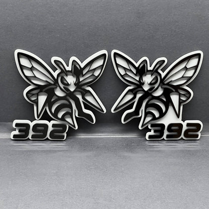 2PCS 392 Hornet Badges – Aggressive Bee 3D Acrylic Car & Truck Fender Emblems