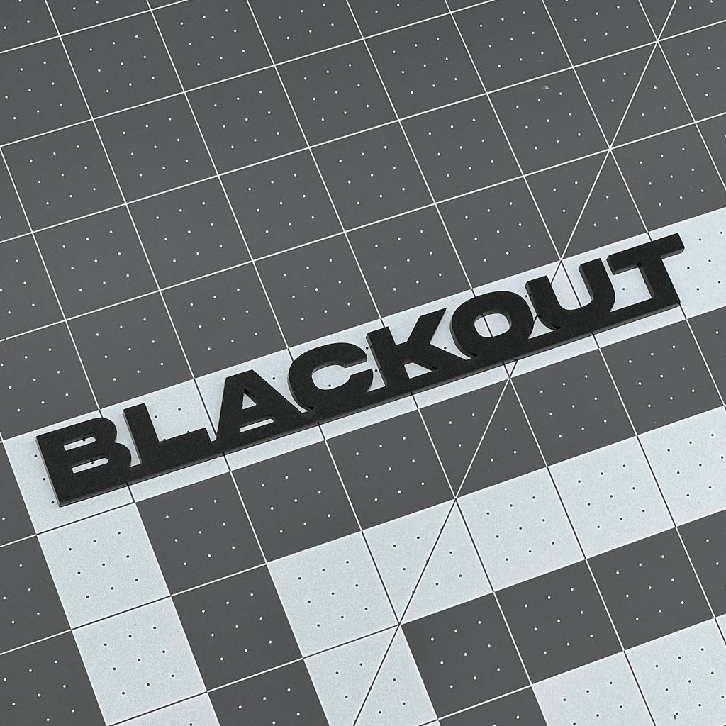 1PC BLACKOUT Emblem – 3D Multicolor Acrylic Car Badge Decal for Car Truck SUV