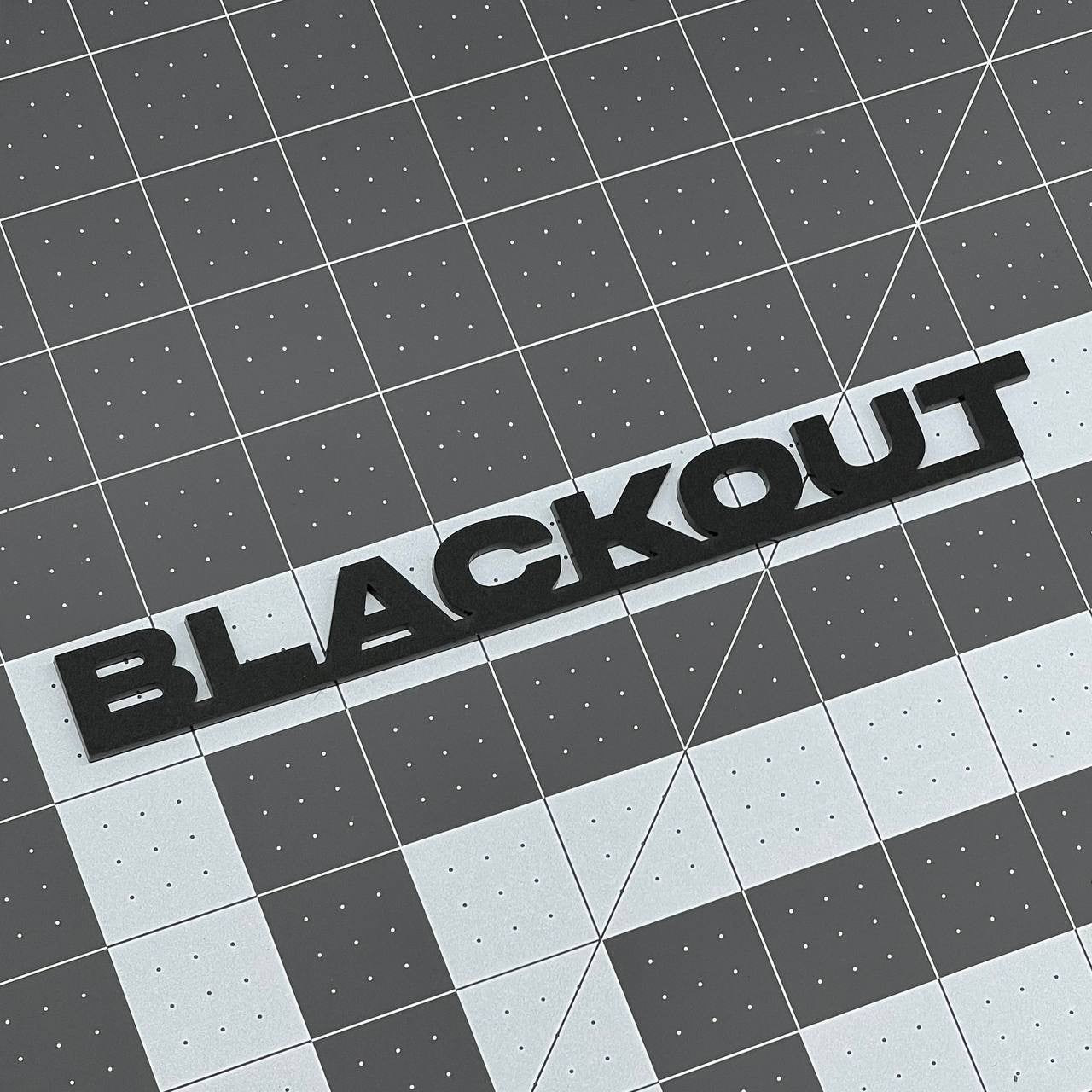 1PC BLACKOUT Emblem – 3D Multicolor Acrylic Car Badge Decal for Car Truck SUV