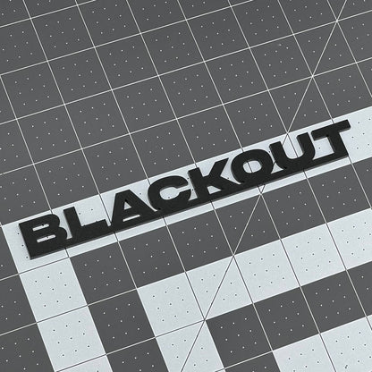 1PC BLACKOUT Emblem – 3D Multicolor Acrylic Car Badge Decal for Car Truck SUV
