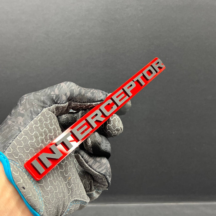 1pcs INTERCEPTOR Multicolor Acrylic Emblem – Custom Fender & Trunk Vehicle Badge