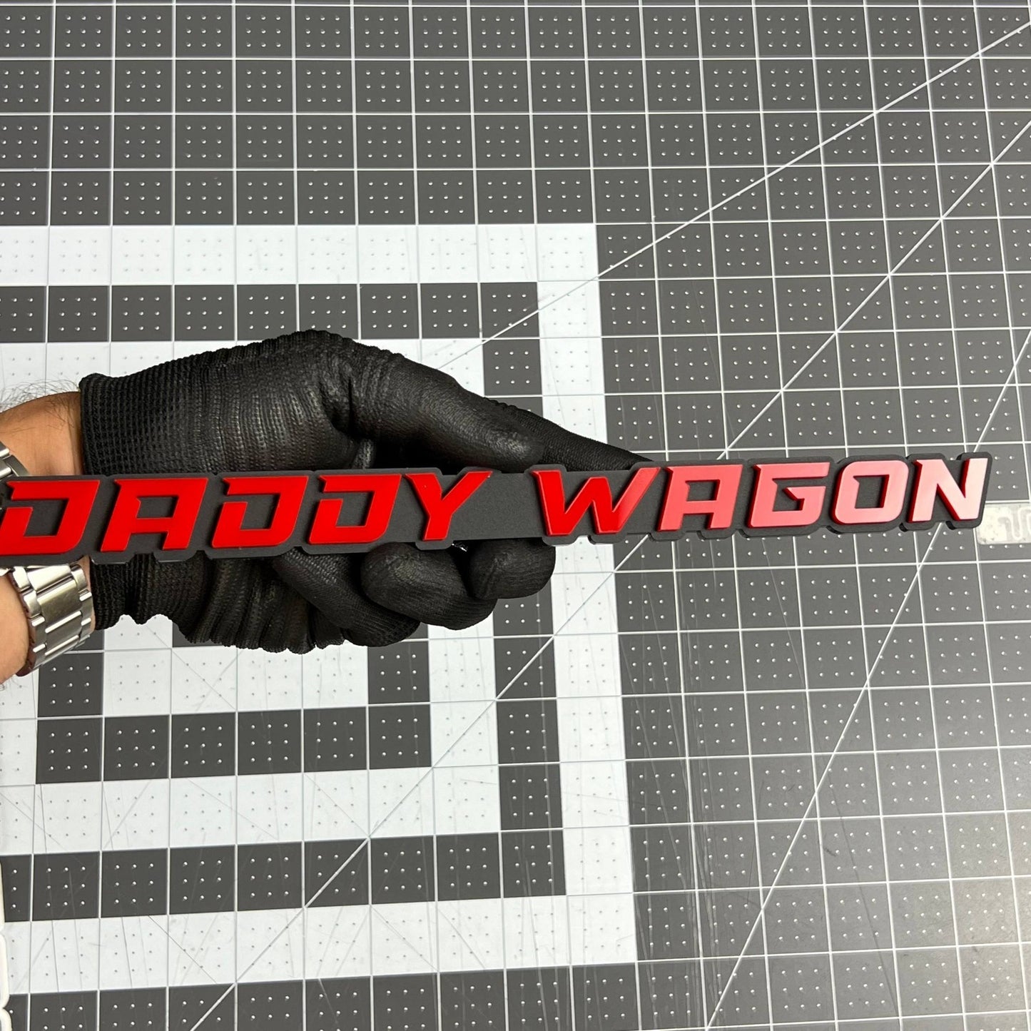 1PC DADDY WAGON Emblem – Durable 3D Multicolor Acrylic Truck & SUV Badge