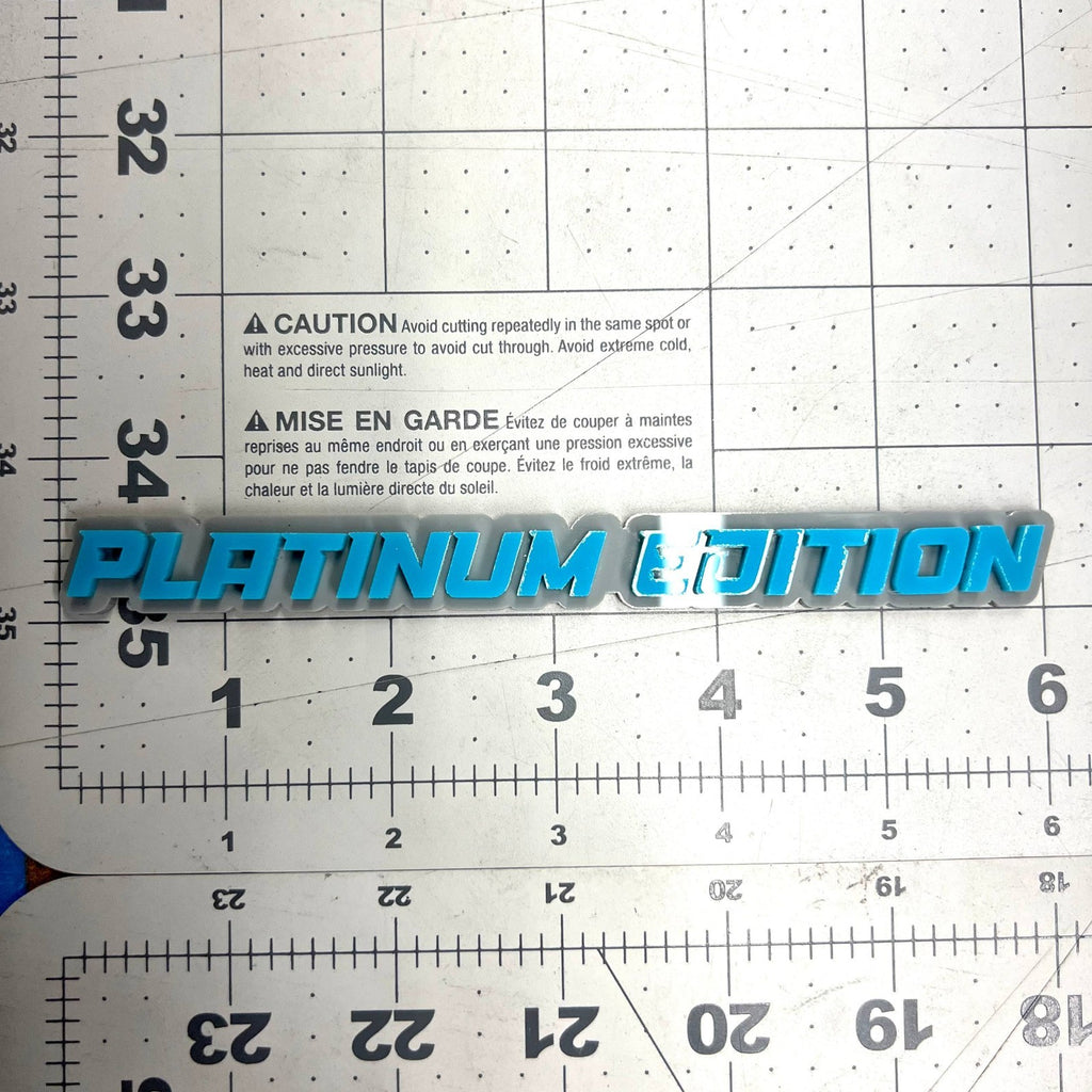 1PC PLATINUM Edition Emblem – Durable 3D Acrylic Fender & Trunk Badge