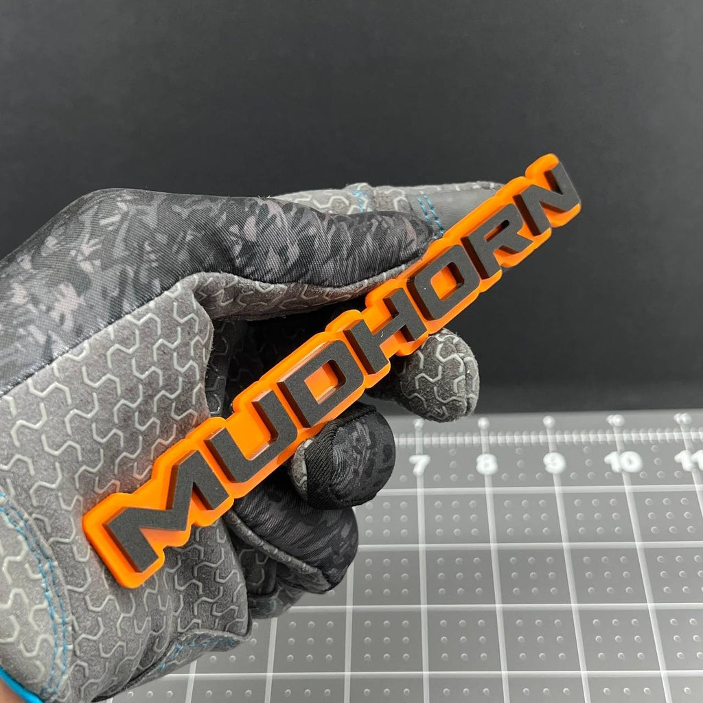 1PC MUDHORN Emblem – 3D Acrylic Tailgate Badge Decal for Car, Truck, SUV