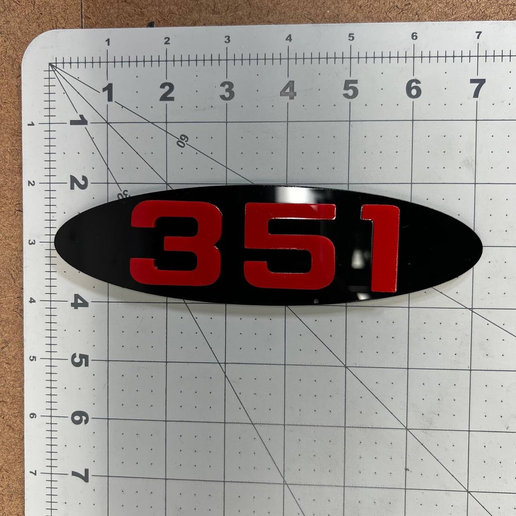 351 Engine Emblem – Multicolor Acrylic Car Fender Tailgate Badge Logo Decal 1PC