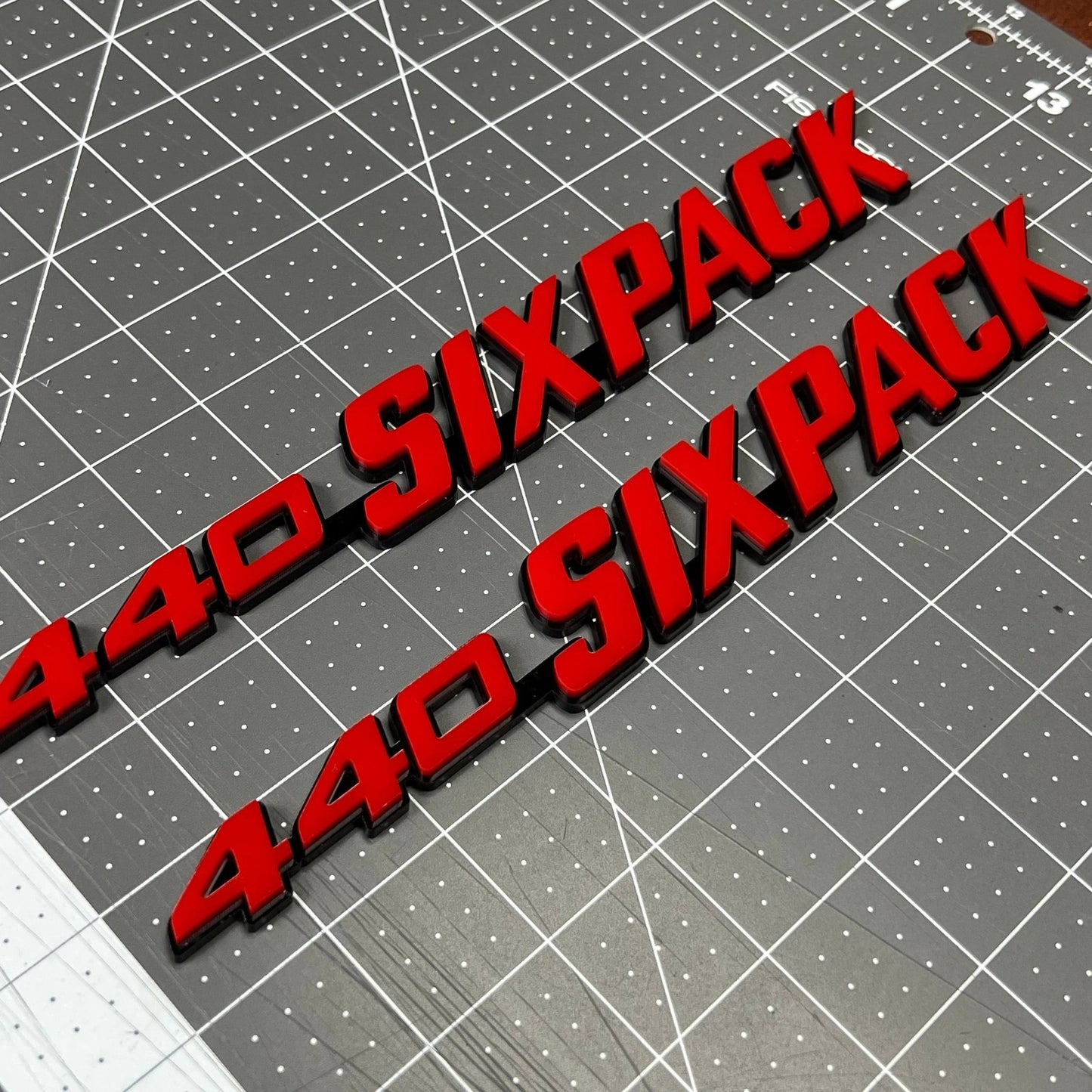 2PCS 440 SIXPACK Emblem Set – 3D Acrylic Car Truck Fender Badge Decal