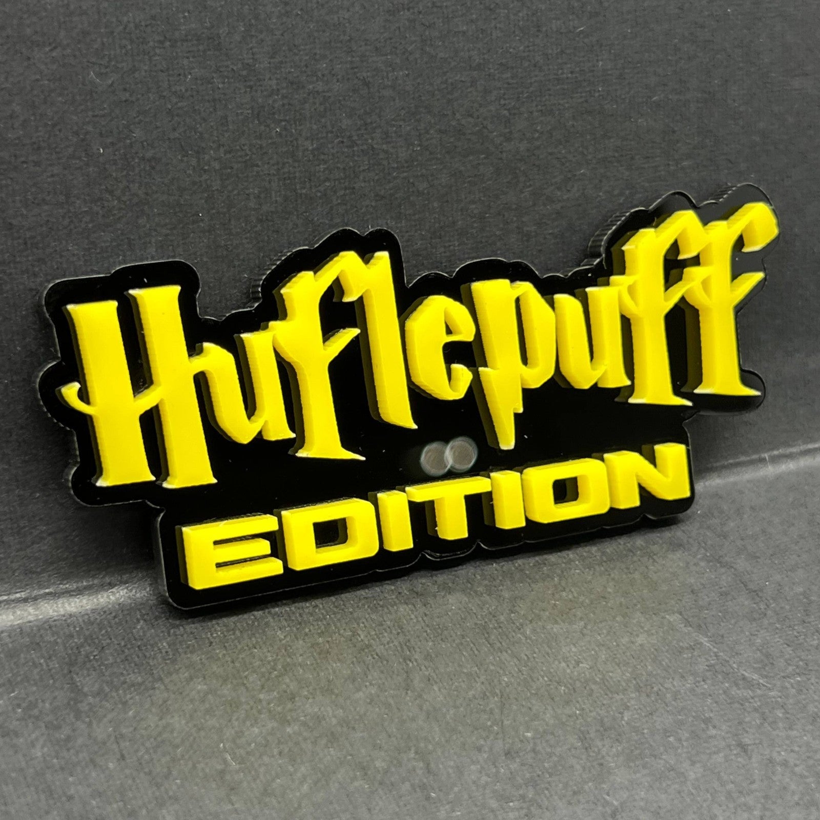 1pc Hufflepuff Edition 3D Emblem – Multicolor Car Badge Decal for Custom Look