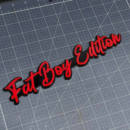 1PC FAT BOY Edition Emblem – 3D Multicolor Acrylic Car Badge Decal