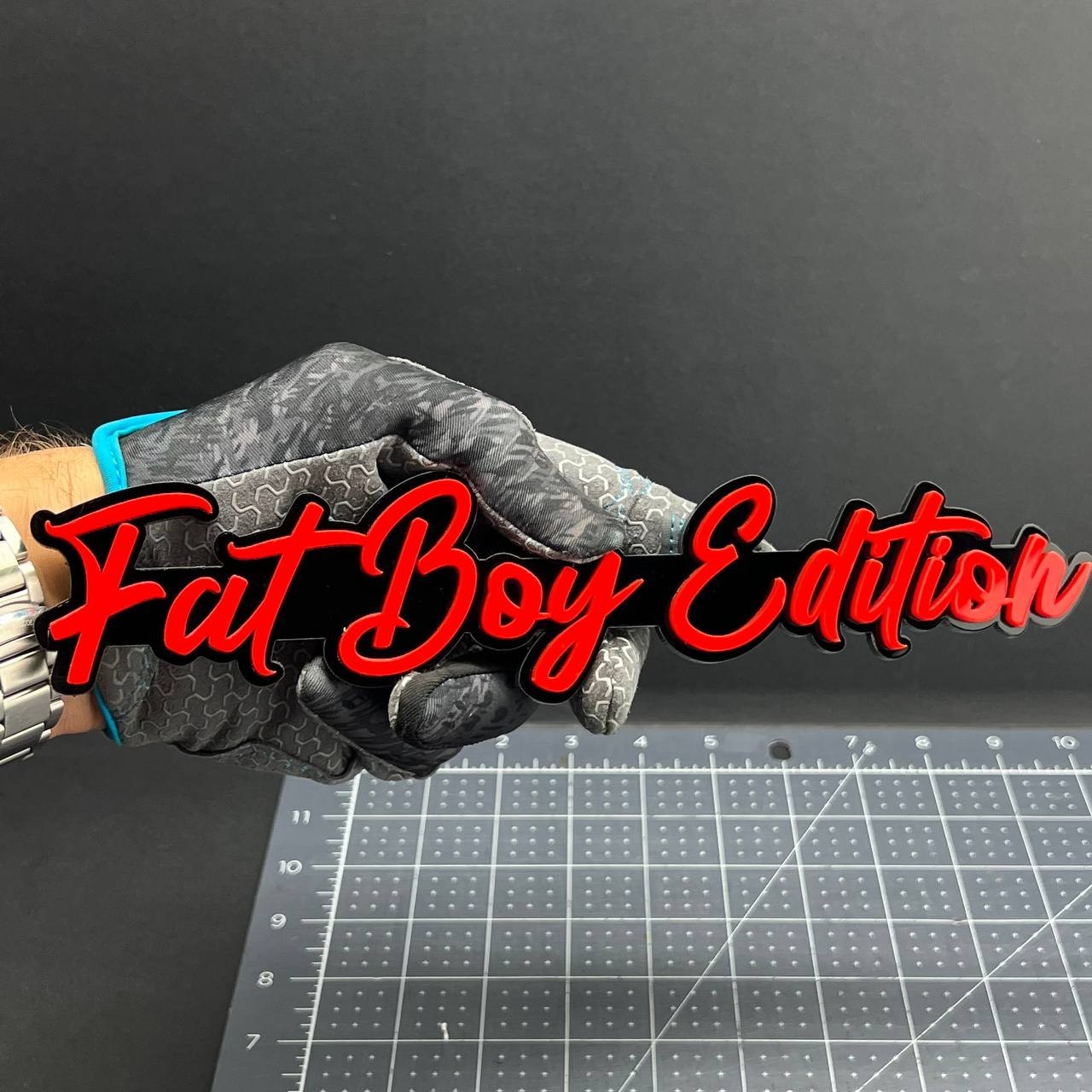 1PC FAT BOY Edition Emblem – 3D Multicolor Acrylic Car Badge Decal