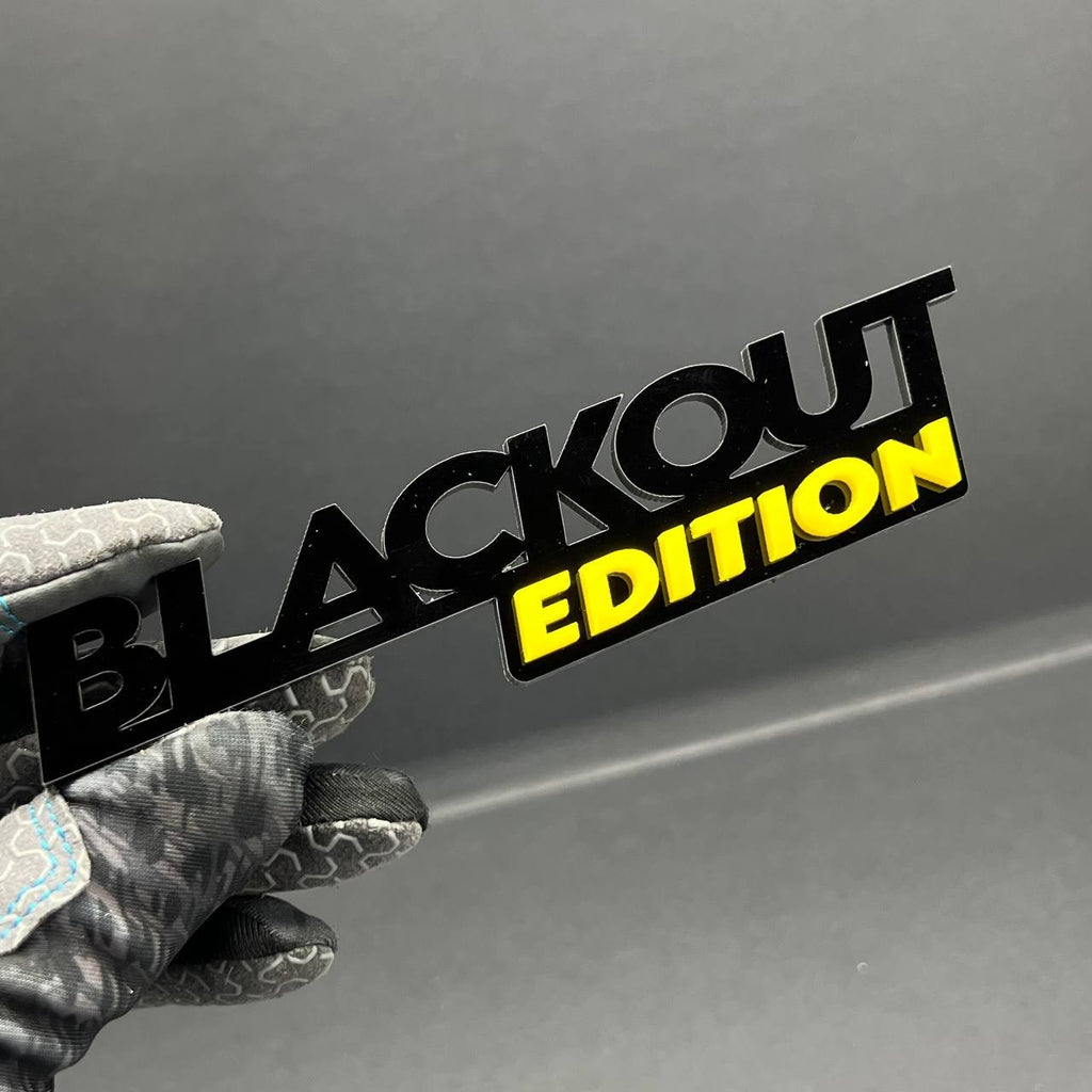 1PC BLACKOUT Edition Emblem – 3D Multicolor Acrylic Car Badge Decal