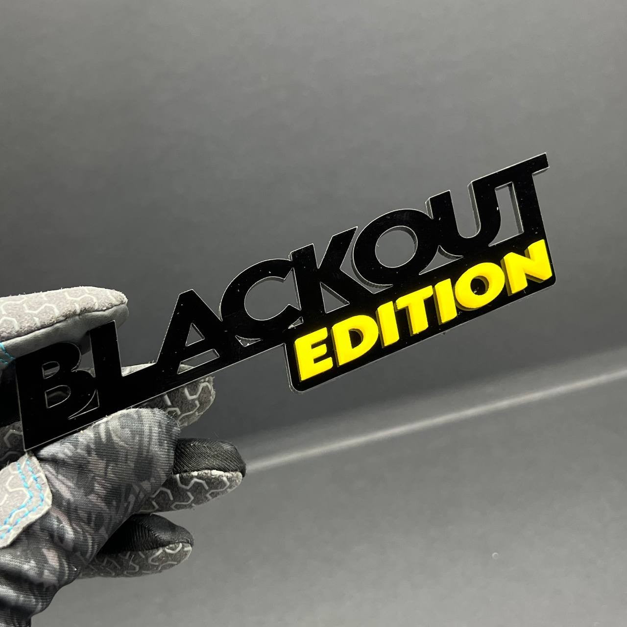 1PC BLACKOUT Edition Emblem – 3D Multicolor Acrylic Car Badge Decal