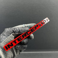 1pc INTERCEPTOR 3D Emblem Badge – Acrylic Car, SUV & Truck Fender/Tailgate Decal