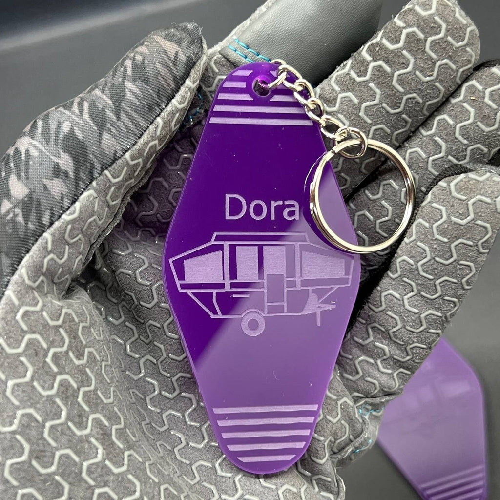 Personalized Hotel Key Tag – Black Keychain with Custom Logo & Room Number