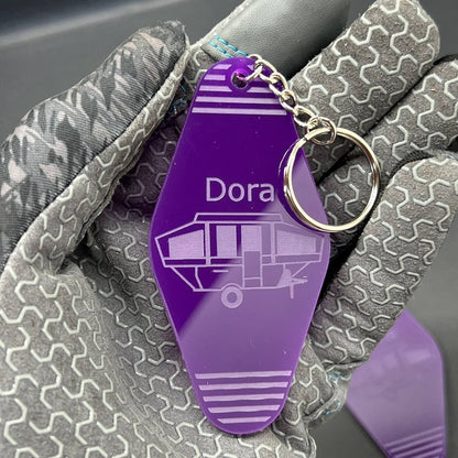 Personalized Hotel Key Tag – Black Keychain with Custom Logo & Room Number
