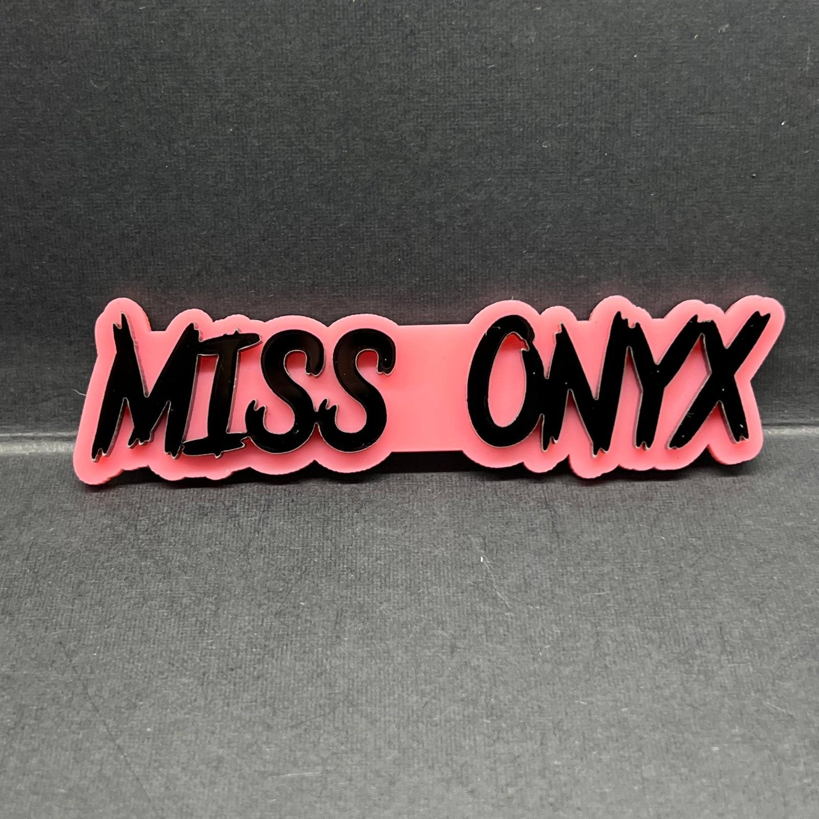 1PC MISS ONYX Emblem – 3D Custom Acrylic Car Fender & Trunk Badge Decal