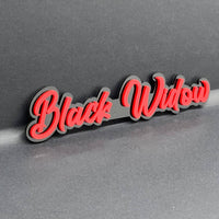 Black Widow 3D Emblem – Multicolor Acrylic Car Badge Decal (1PC)