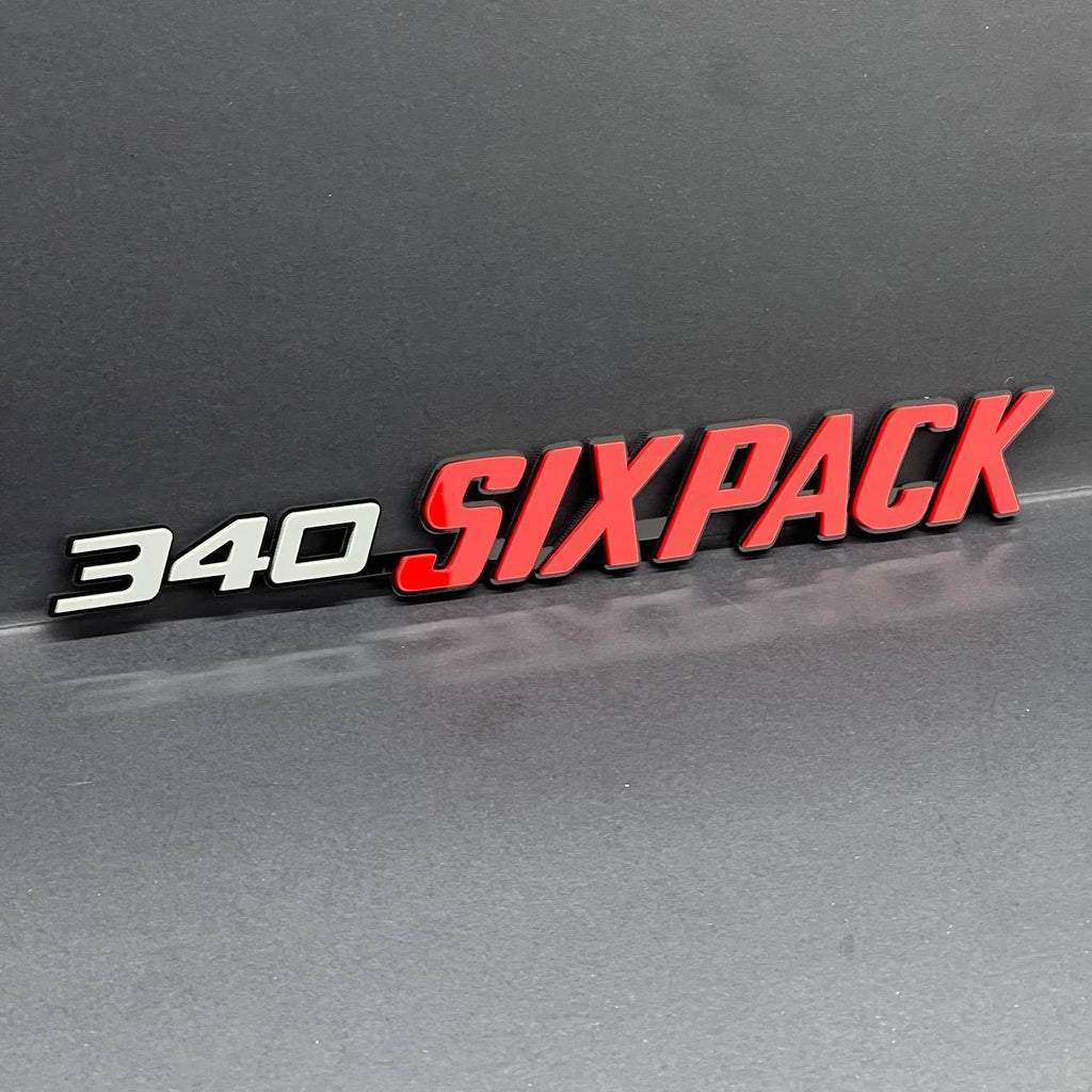 2pcs 340 440 SIX PACK Emblems Multicolor  – Side Fender Badges for Muscle Cars