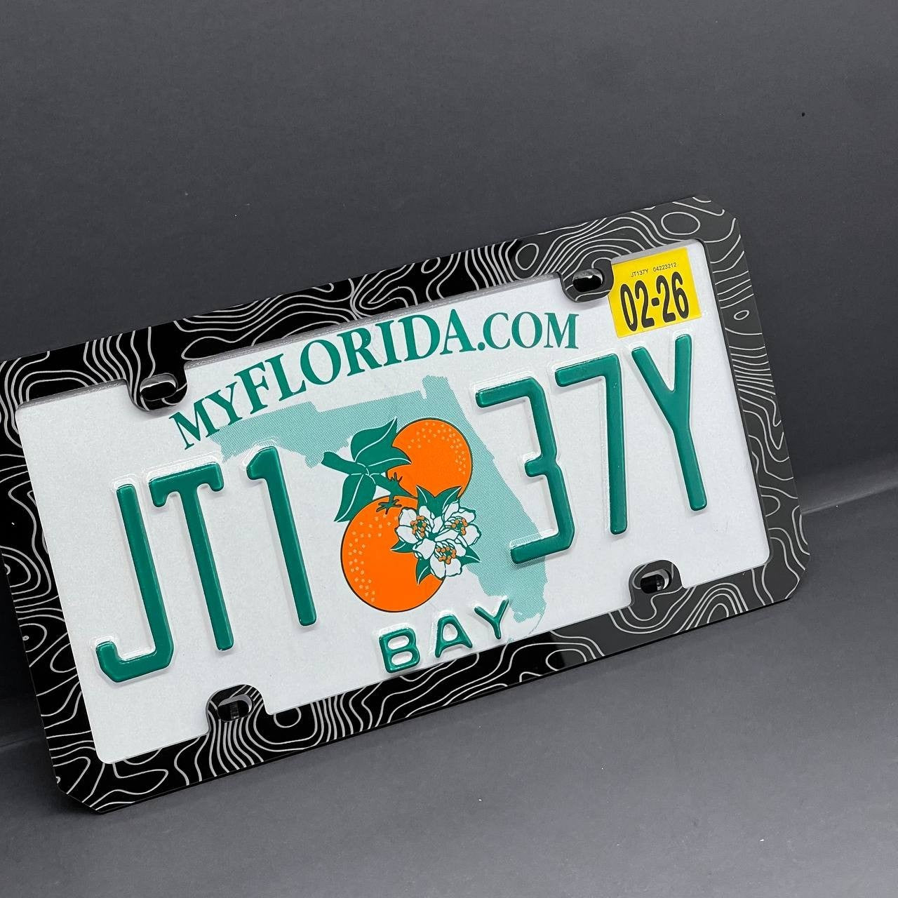 Topographic License Plate Frame Cover – Car Tag Holder for SUV, Truck, Car