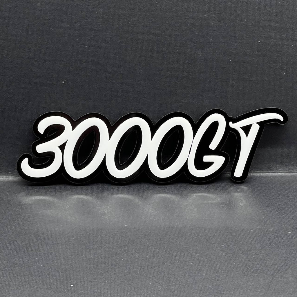 1PC 3000GT Logo Emblem – 3D Multicolor Acrylic Car Fender Trunk Badge