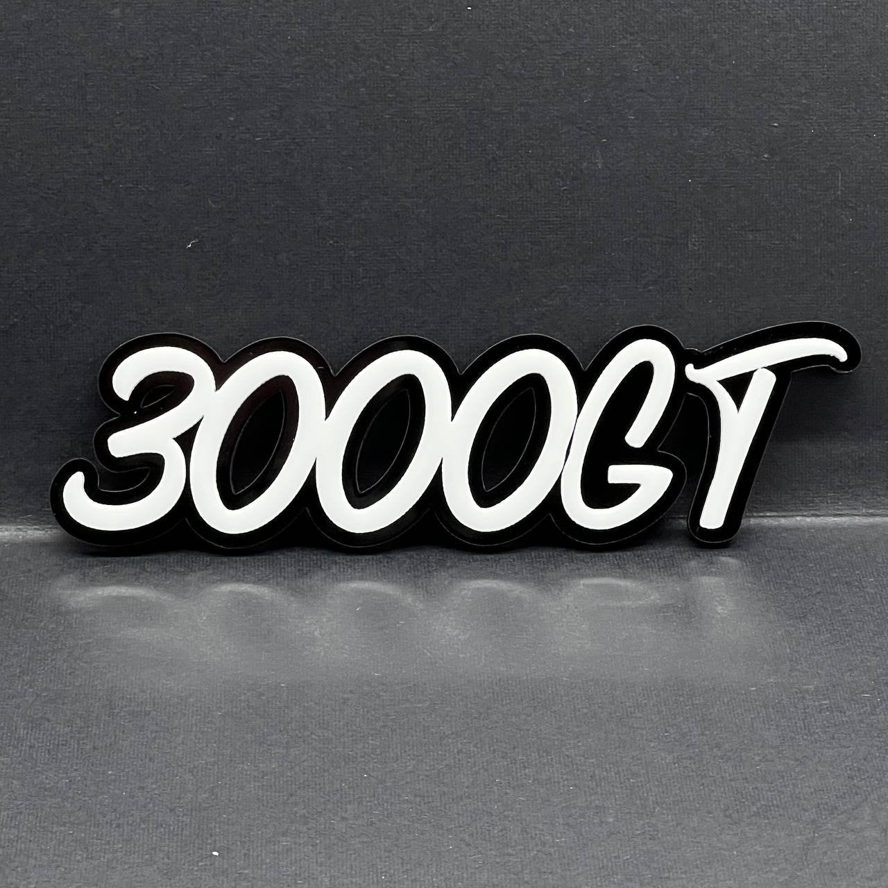 1PC 3000GT Logo Emblem – 3D Multicolor Acrylic Car Fender Trunk Badge