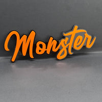 1pcs MONSTER 3D Emblem – Custom Fender or Tailgate Badge for Car, SUV, or Truck