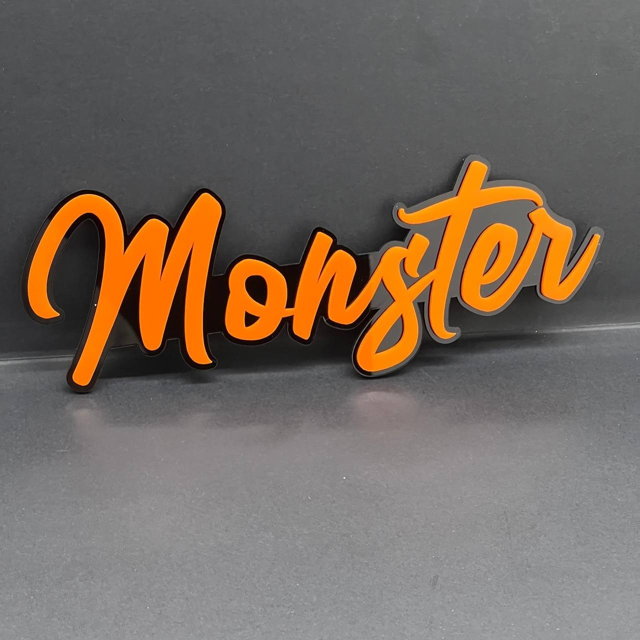 1pcs MONSTER 3D Emblem – Custom Fender or Tailgate Badge for Car, SUV, or Truck