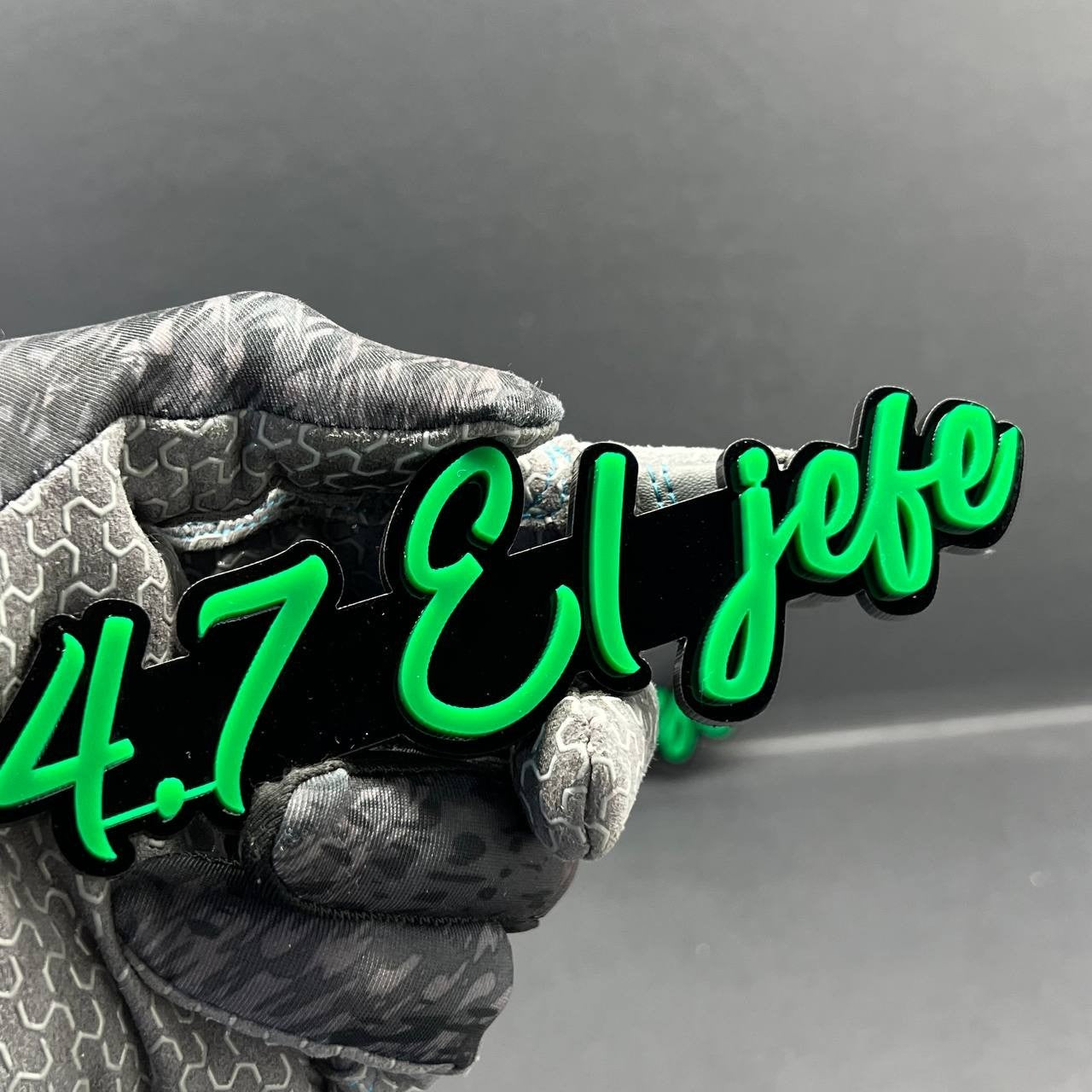 1PC 4.7 El Jefe Emblem – Custom 3D Multicolor Acrylic Car Fender Tailgate Badge