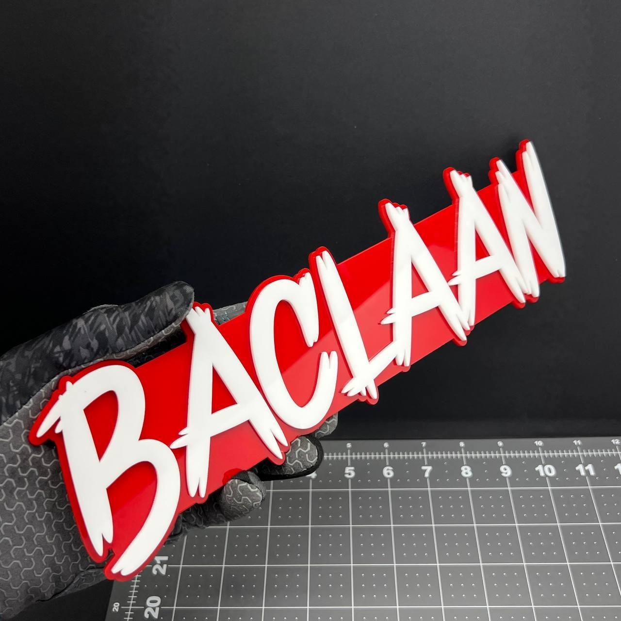 1PC BACLAAN Emblem – 3D Multicolor Acrylic Car Badge Decal for Truck SUV Auto
