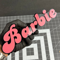 1pc BARBIE Multicolor 3D Acrylic Emblem – Custom Badge for Cars, SUVs & Trucks