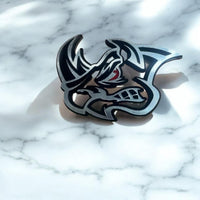 Rhino Badges Emblem Red Eye Car/Truck,(2) BADGES, Fender Angry Agressive Raging