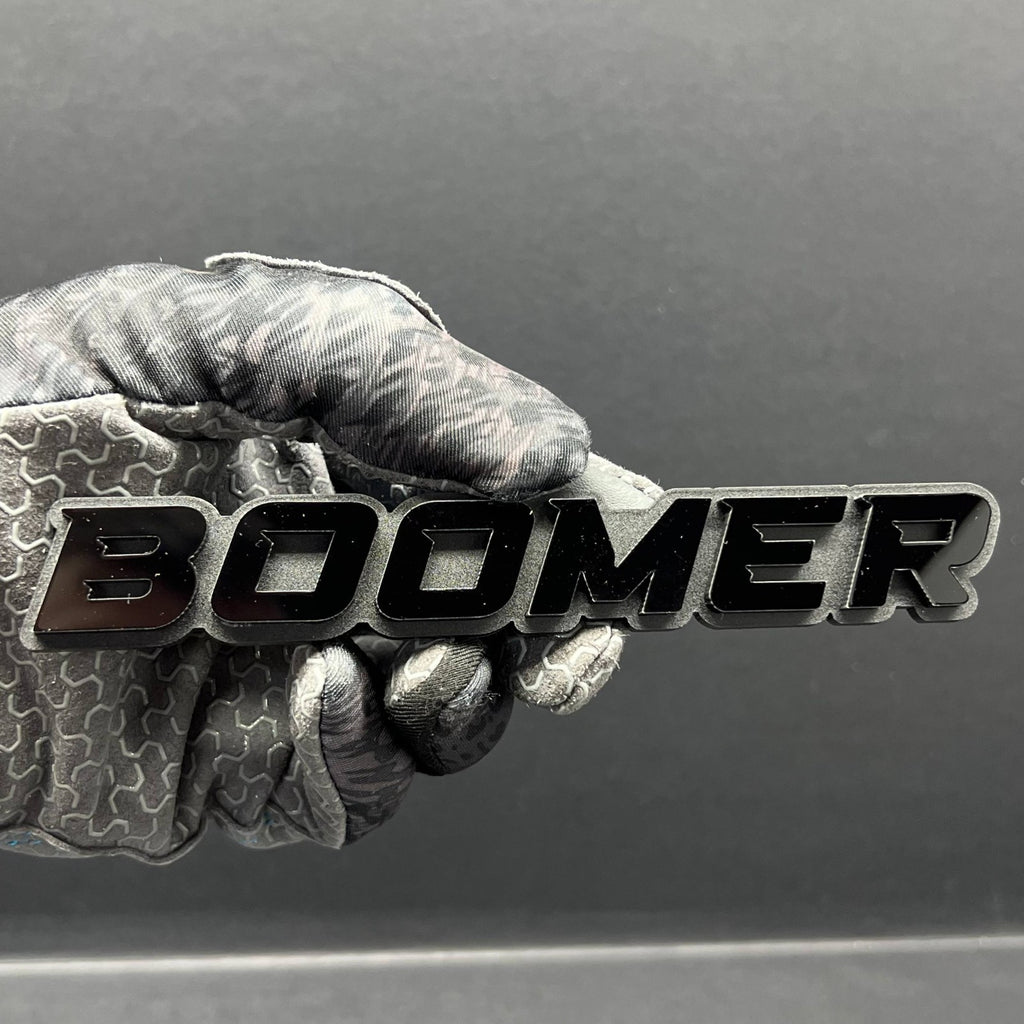 1PC BOOMER Badge – Custom 3D Multicolor Acrylic Car Fender & Trunk Sticker Decal