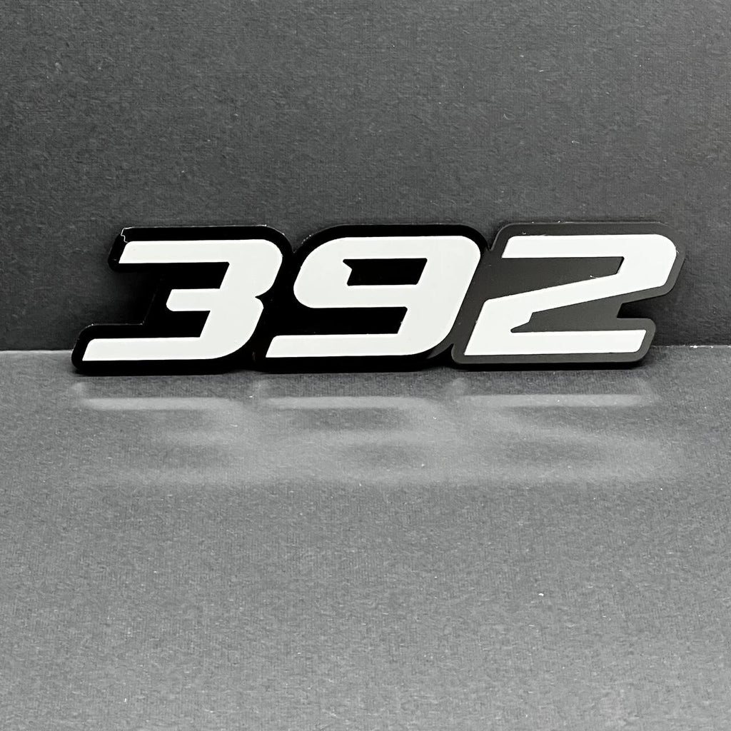 2x White black 392 Hemi Emblems 392 Side Fender Badge 3D for 392 Emblem