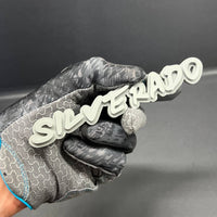 2PCS Gray SILVERADO EMBLEM BADGE FOR SILVERADO