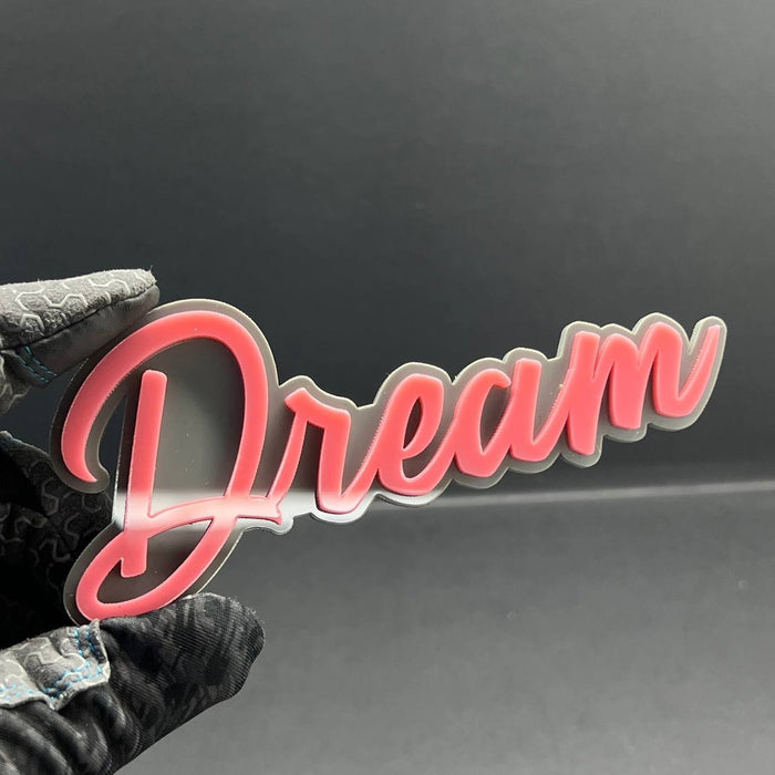 1PC Dream Emblem – 3D Multicolor Acrylic Car Fender & Trunk Badge Decal