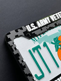 Veteran U.S. Army CUSTOM Black License Plate Frame Cover, Frame, car frame