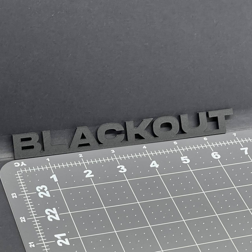 1PC BLACKOUT Emblem – 3D Multicolor Acrylic Car Badge Decal for Car Truck SUV