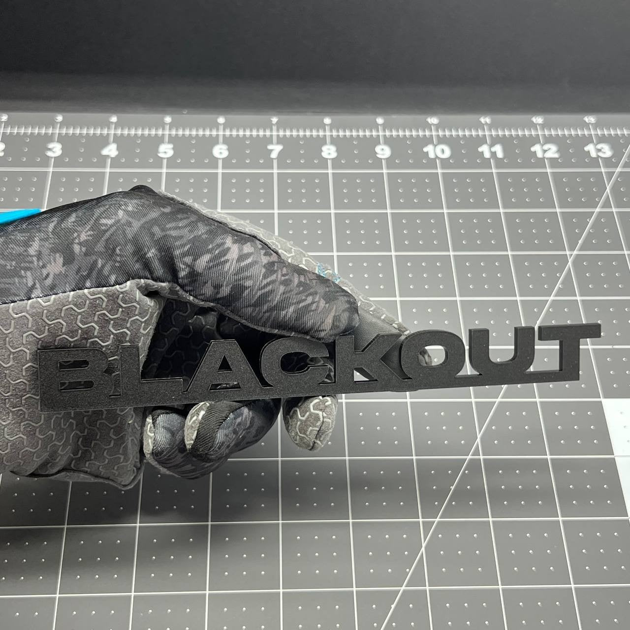 1PC BLACKOUT Emblem – 3D Multicolor Acrylic Car Badge Decal for Car Truck SUV